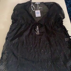 Black swim coverup with specs of Glitter. New